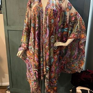 Anu Colorful embroidered Paisley Women's wrap Kimono Amazing